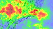 Imagen de satélite de las lluvias torrenciales de Brasil de enero 2007. Nasa.