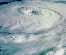 Ojo de huracán a vista de satélite.
