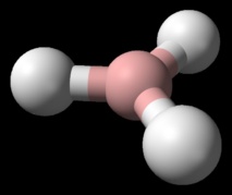 Una molécula de borano (BH3). Imagen: Ben Mills. Fuente: Wikipedia.