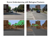 Arriba imagen de escena callejera sacada del Street Scene Database. Debajo anotaciones hechas por el nuevo modelo