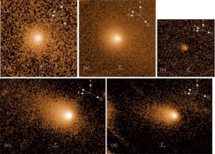 Imágenes del cometa P/2012 T1. Fuente: The Astrophysical Journal Letters.