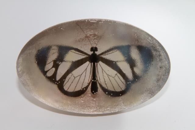 A modo de ejemplo de objeto de adorno, los investigadores del MIT han impreso una réplica de una mariposa encerrada en ámbar. Fuente:CSAIL.