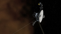 Representación artística de la sonda Voyager 1 en el espacio interestelar. Fuente: NASA/JPL-Caltech.
