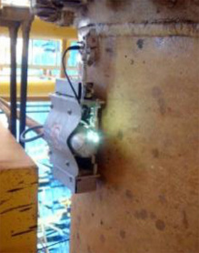 RoboPipe, en plena tarea. Fuente: AlphaGalileo. RoboPipe, en plena tarea. Fuente: AlphaGalileo.