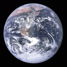 "La canica azul". Imagen de la Tierra tomada desde el Apollo 17. Fuente: NASA.