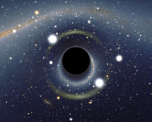 Visión artística de un agujero negro. Imagen: User:Alain r. Fuente: Wikipedia.
