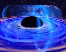 En uno de los trabajos realizados, se calculó la energía interna y otras propiedades de un agujero negro. En la imagen: Visión de un artista de un agujero negro.  Fuente: NASA.