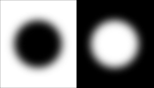 Vemos más grande el círculo difuminado de la derecha que el de la izquierda. Fuente: SINC.