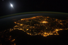 Iberia de noche. Fuente: ESA/NASA. Iberia de noche. Fuente: ESA/NASA.