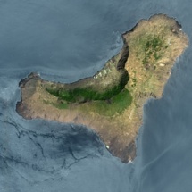 El Hierro, imagen de satélite. Fuente: Cnes - Spot Image.