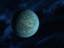 Recreación artística de Kepler-22b, un exoplaneta que se encuentra en una zona de habitabilidad alrededor de su estrella. Fuente: NASA/Ames/JPL-Caltech.