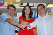 Los socios de XenOPAT: Anna Portela, Alberto Villanueva y August Vidal. Fuente: IDIBELL.