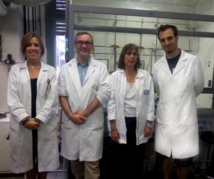 Marta Barniol Xicota, Santiago Vázquez, Mercè Font Bardia y Matías Rey en la Facultad de Farmacia de la UB. Fuente: UB.