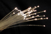 Un manojo de fibras ópticas. Imagen: BigRiz. Fuente: Wikipedia.