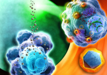 Nanopartículas atacando células tumorales. Fuente: AlphaGalileo.