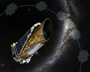 Kepler observando mundos (recreación artística). Fuente: NASA.