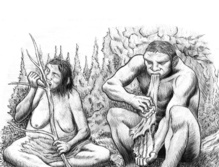 Ilustración de la posible división del trabajo de los neandertales por sexos. Fuente: CSIC. Ilustración de la posible división del trabajo de los neandertales por sexos. Fuente: CSIC.