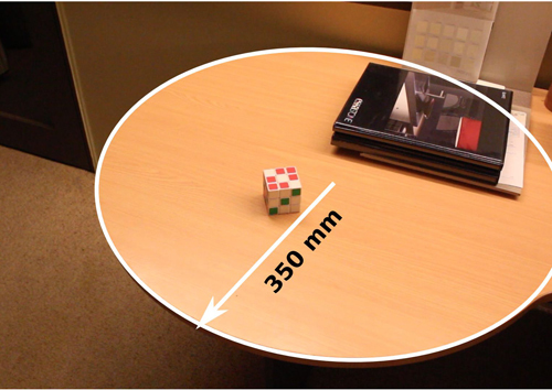 El smartphone calibra la escala del objeto observado. Fuente: CMU.