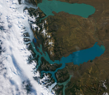Parque Nacional Los Glaciares (Argentina). Fuente: USGS/ESA. Parque Nacional Los Glaciares (Argentina). Fuente: USGS/ESA.
