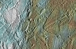 Región de la corteza de Europa conocida como Conamara Chaos. Fuente: ESA. Región de la corteza de Europa conocida como Conamara Chaos. Fuente: ESA.