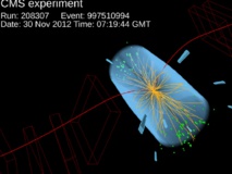 Recreación de colisiones entre partículas subatómicas en el experimento CMS. Fuente: Fermilab. Recreación de colisiones entre partículas subatómicas en el experimento CMS. Fuente: Fermilab.