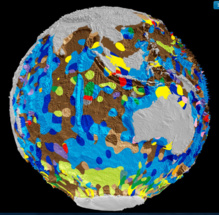 Instantánea del mapa digital.EarthByte Group, School of Geosciences, University of Sydney. Instantánea del mapa digital.EarthByte Group, School of Geosciences, University of Sydney.