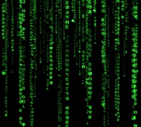 Lluvia digital que aparece en la película “The Matrix”. Imagen: Jamie Zawinski. Fuente: Disponible bajo la licencia Attribution vía Wikimedia Commons.