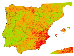 Mapa de sequía realizado por GeISeq. Fuente: UPCT. Mapa de sequía realizado por GeISeq. Fuente: UPCT.