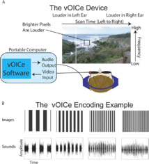 Esquema de codificación de vOICe. Fuente: Caltech Esquema de codificación de vOICe. Fuente: Caltech