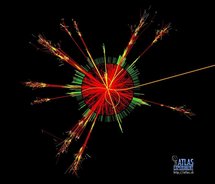 Simulación de agujero negro en el LHC. Fuente: CERN.