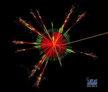 Simulación de agujero negro en el LHC. Fuente: CERN. Simulación de agujero negro en el LHC. Fuente: CERN.