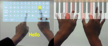 K-Glass reconoce el movimiento de las manos y simula un teclado de piano. Fuente: Kaist.