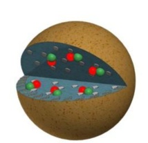 Dibujo de la nanopartícula. Imagen: Ashish Kulrkarni. Fuente: BWH.