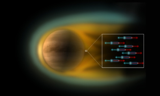 Campo eléctrico en Venus. Fuente: ESA. Campo eléctrico en Venus. Fuente: ESA.