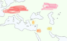 Poblaciones humanas hace 12.000-8.000 años. Fuente: Escuela Médica de Harvard. Poblaciones humanas hace 12.000-8.000 años. Fuente: Escuela Médica de Harvard.