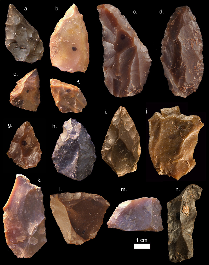 Herramientas de piedra halladas en Jebel Irhoud. Credit: Mohammed Kamal, MPI EVA Leipzig