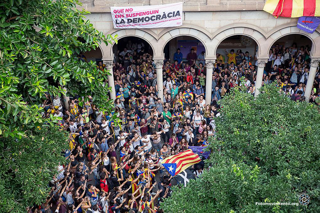 Ocupación de la Universidad de Barcelona el pasado 22 de septiembre. Credit: Fotomovimiento
