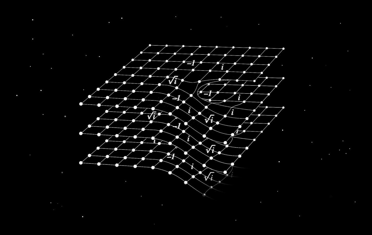 Impresión artística de un giro del espacio-tiempo en un cristal. Universidad de Oxford.