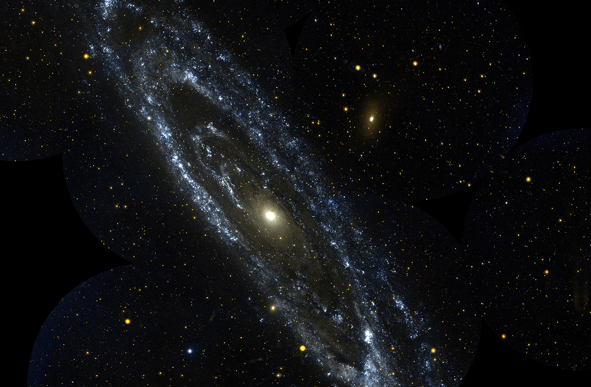 Galaxia de Andrómeda tomada por el telescopio Galex. Foto: NASA
