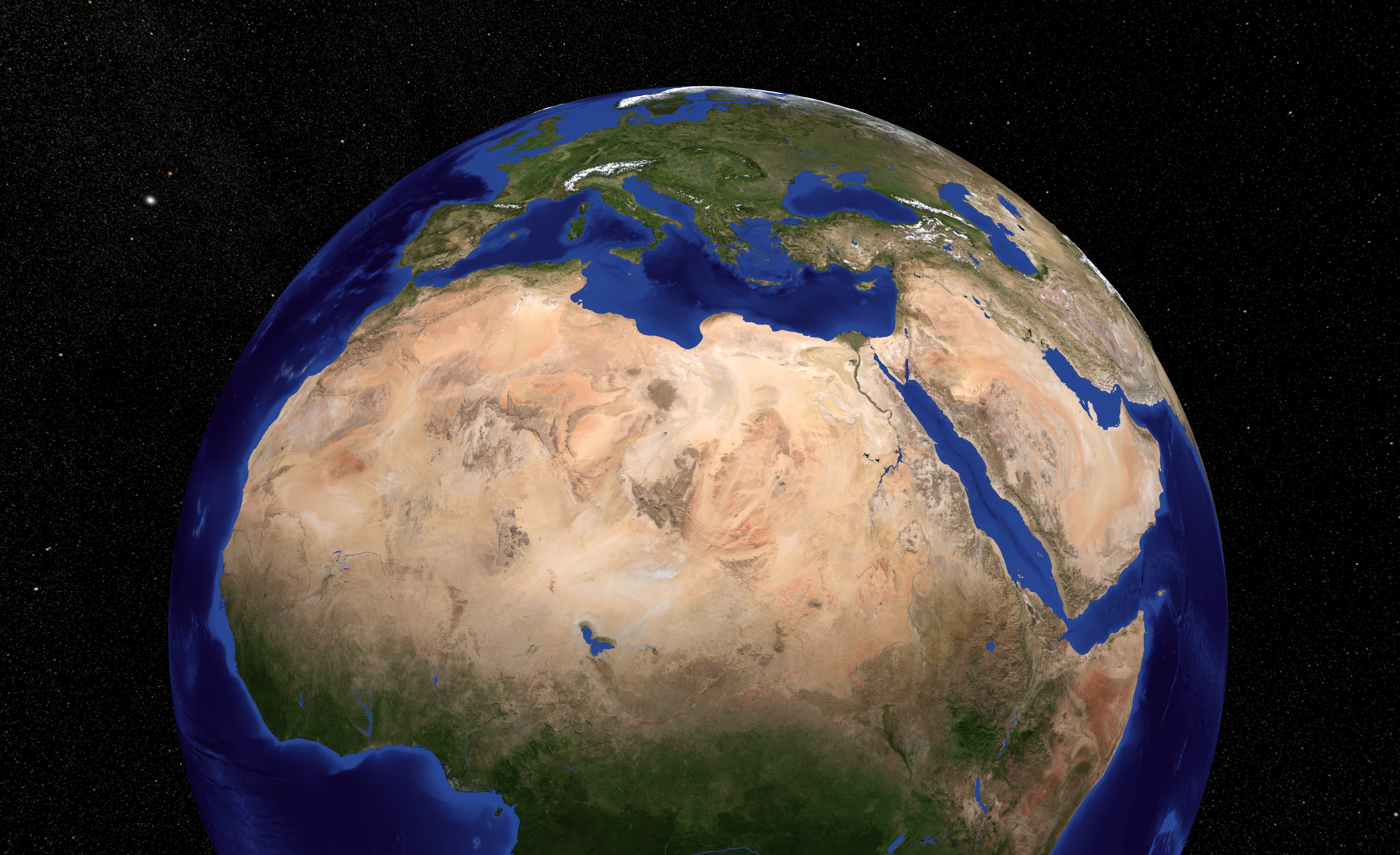 El desierto del Sáhara. Foto: NASA/Goddard Space Flight Center Scientific Visualization Studio.