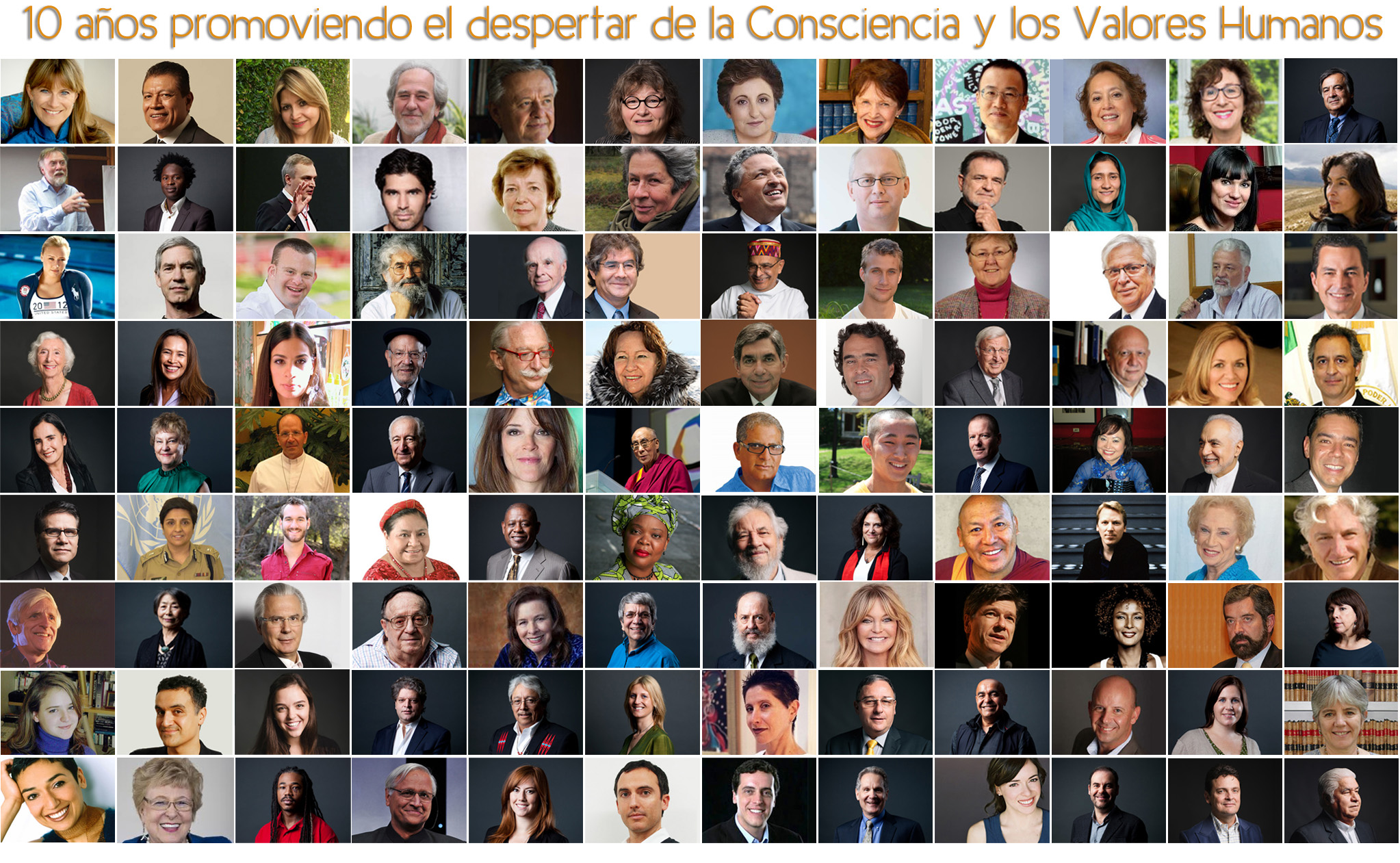 Personajes que han participado en el Encuentro Mundial de Valores. Foto: EMV.