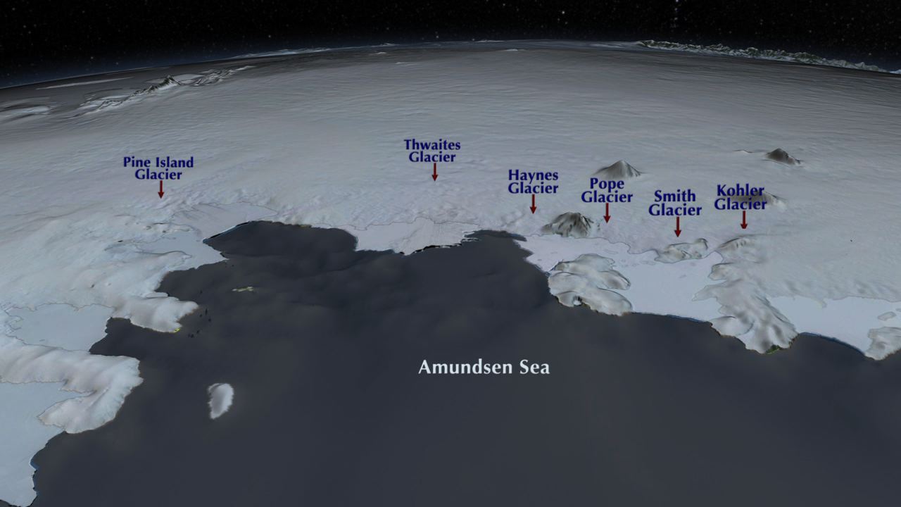 Antártida Occidental y Mar de Amundsen. Image Credit: NASA/GSFC/SVS