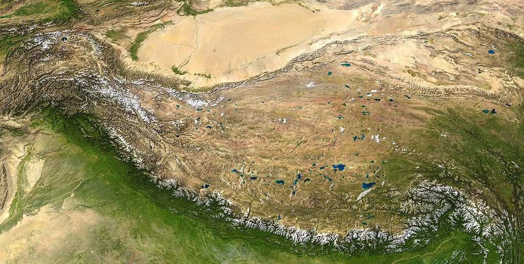 Vista satelital de la cordillera del Himalaya. Foto: NASA.