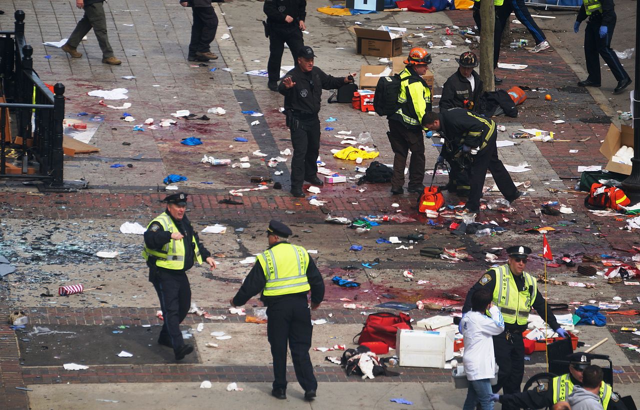 Escenario después del atentado del maratón de Bostón en 2013. Foto:Aaron "tango" Tang.