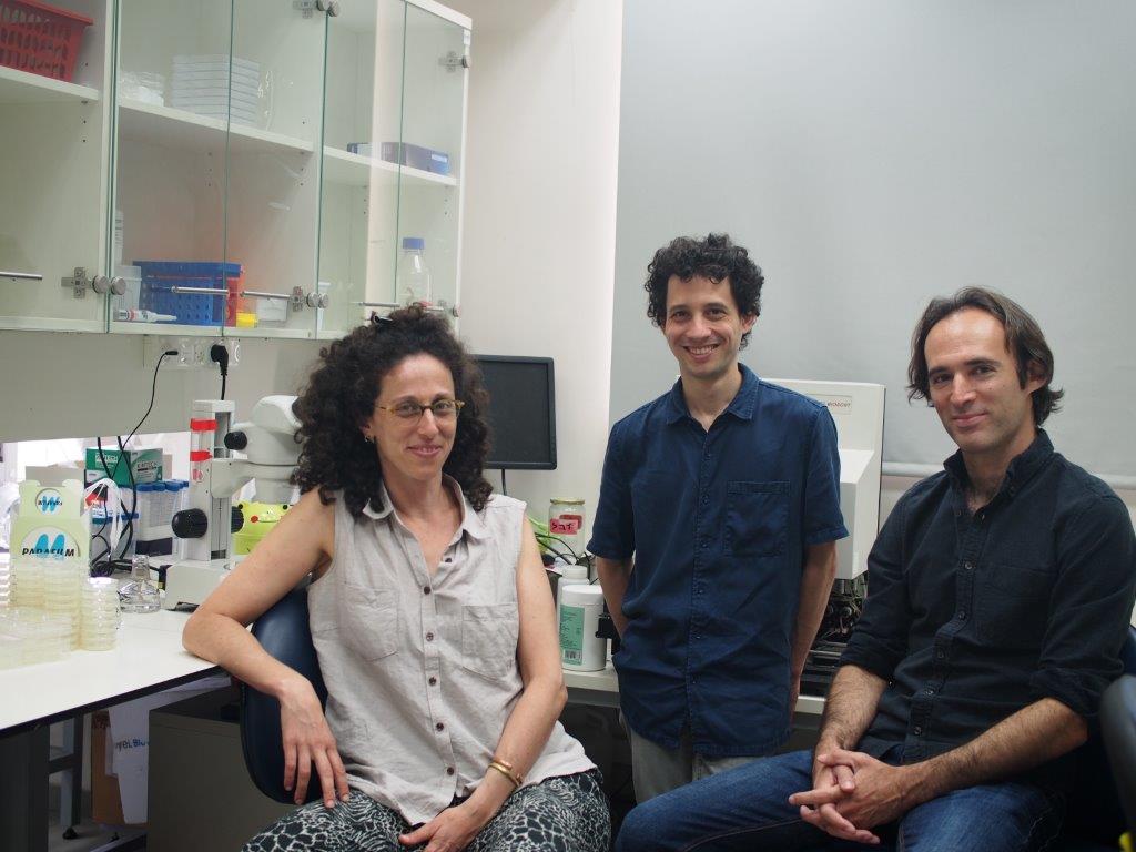 Los investigadores de la Universidad de Tel Aviv, Rachel Posner (izda.), Itai Toker (centro) y el Oded Rechavi. Foto: UNIVERSIDAD TEL AVIV.