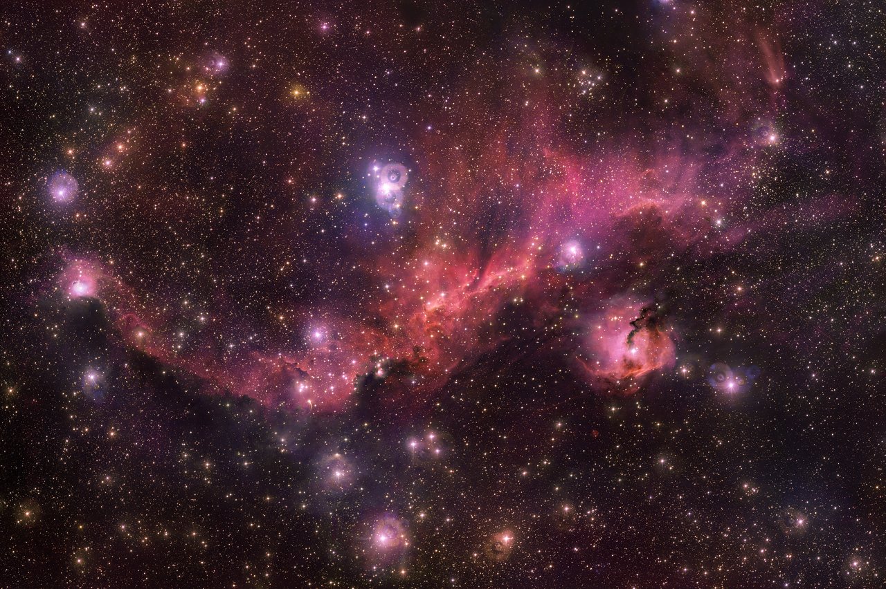 La nebulosa de La Gaviota.ESO/VPHAS+ team/N.J. Wright (Keele University).
