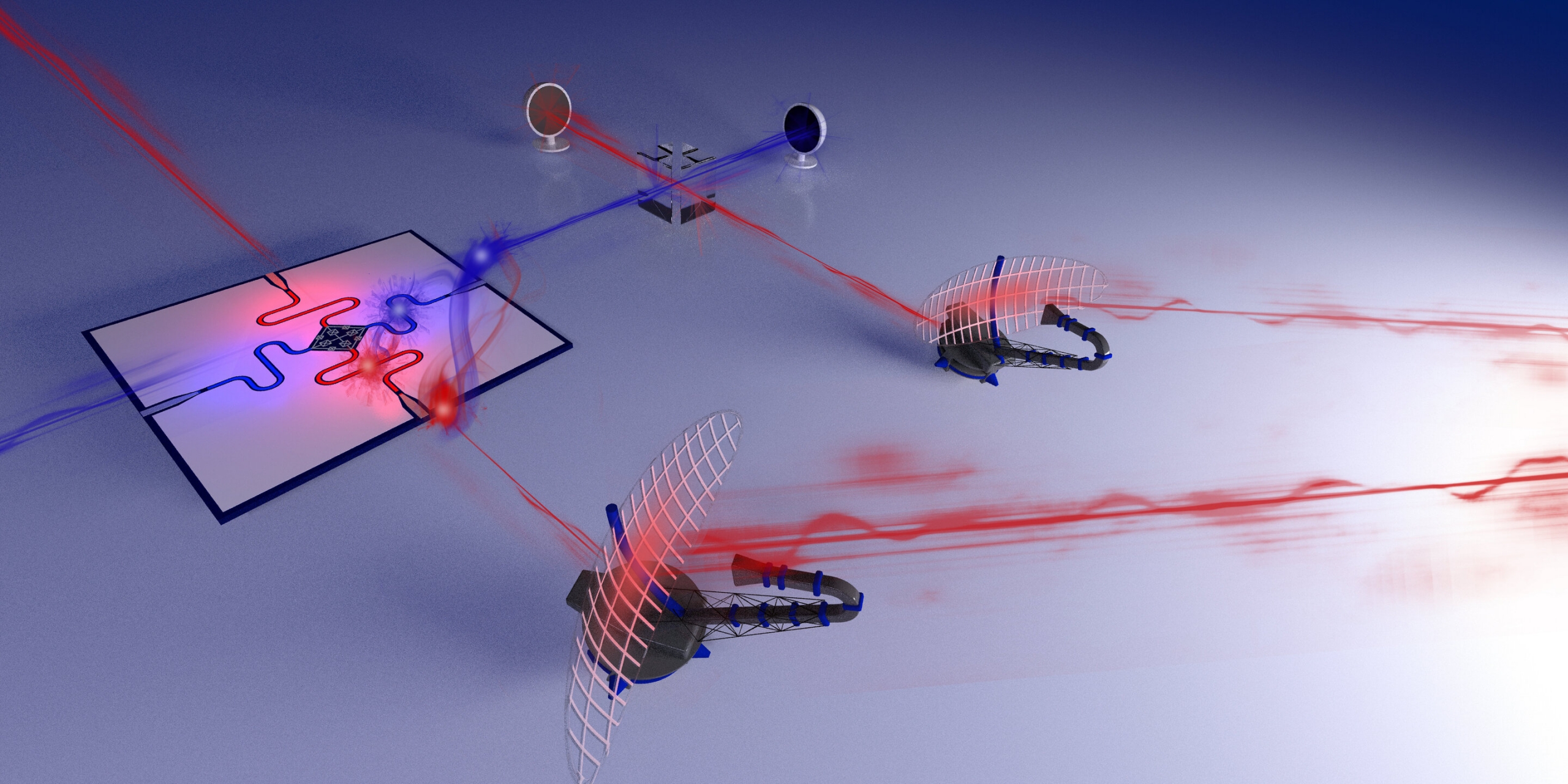 Ilustración de un prototipo de radar cuántico. © IST Austria / Philip Krantz