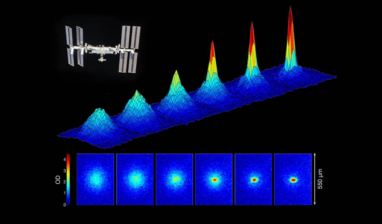 Inicio de la formación de un condensado de Bose–Einstein en la Estación Espacial Internacional. / R. Thompson et al./Nature/NASA