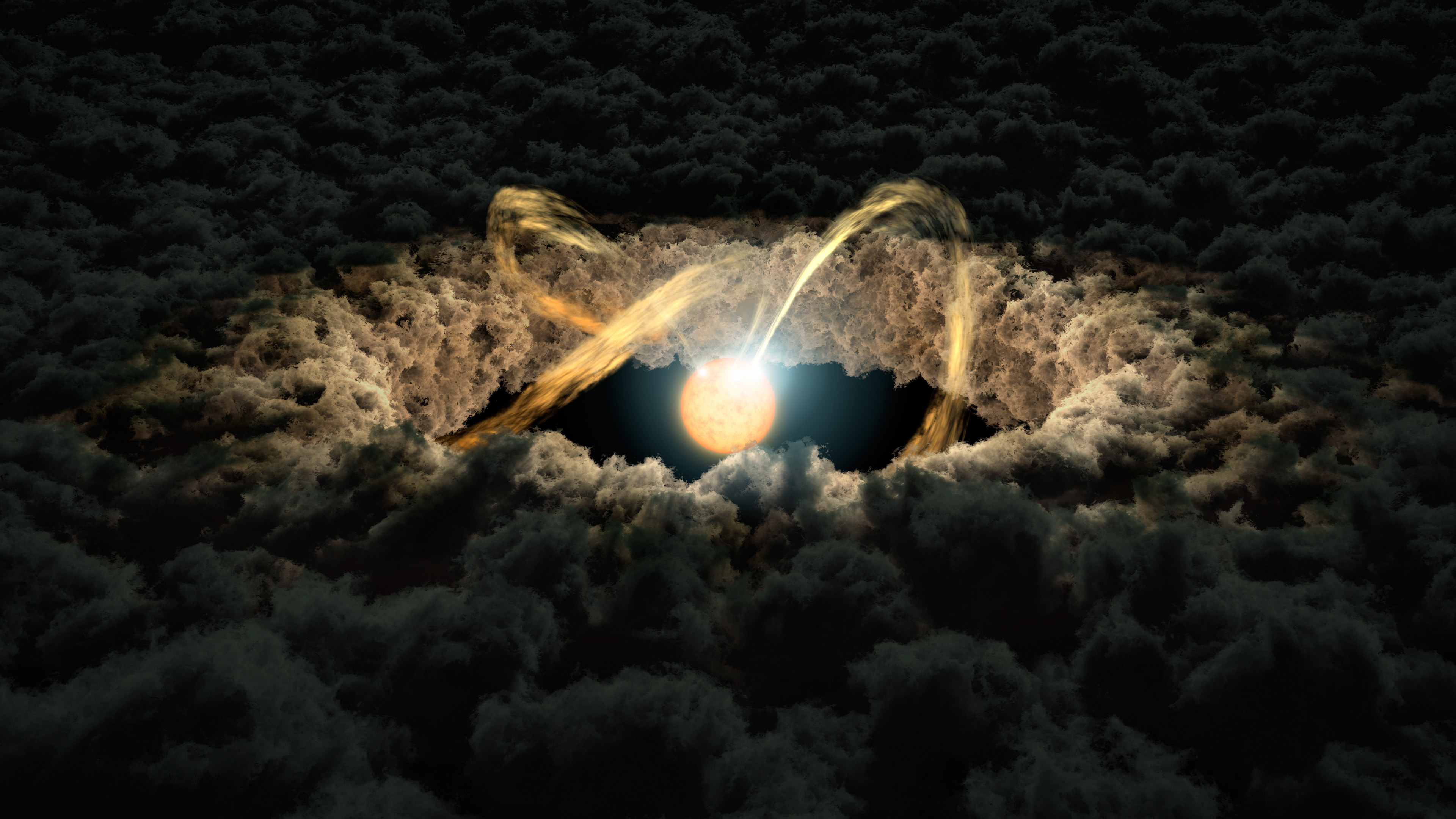 Creación artística de un disco protoplanetario que rodea una estrella. NASA / JPL-CALTECH