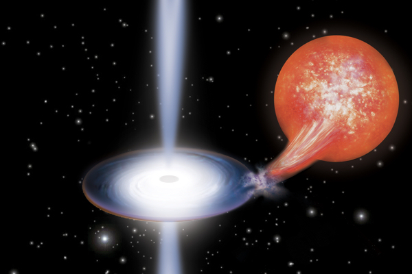 epresentación artística del agujero negro 4U 1630-47. Fuente: UB.